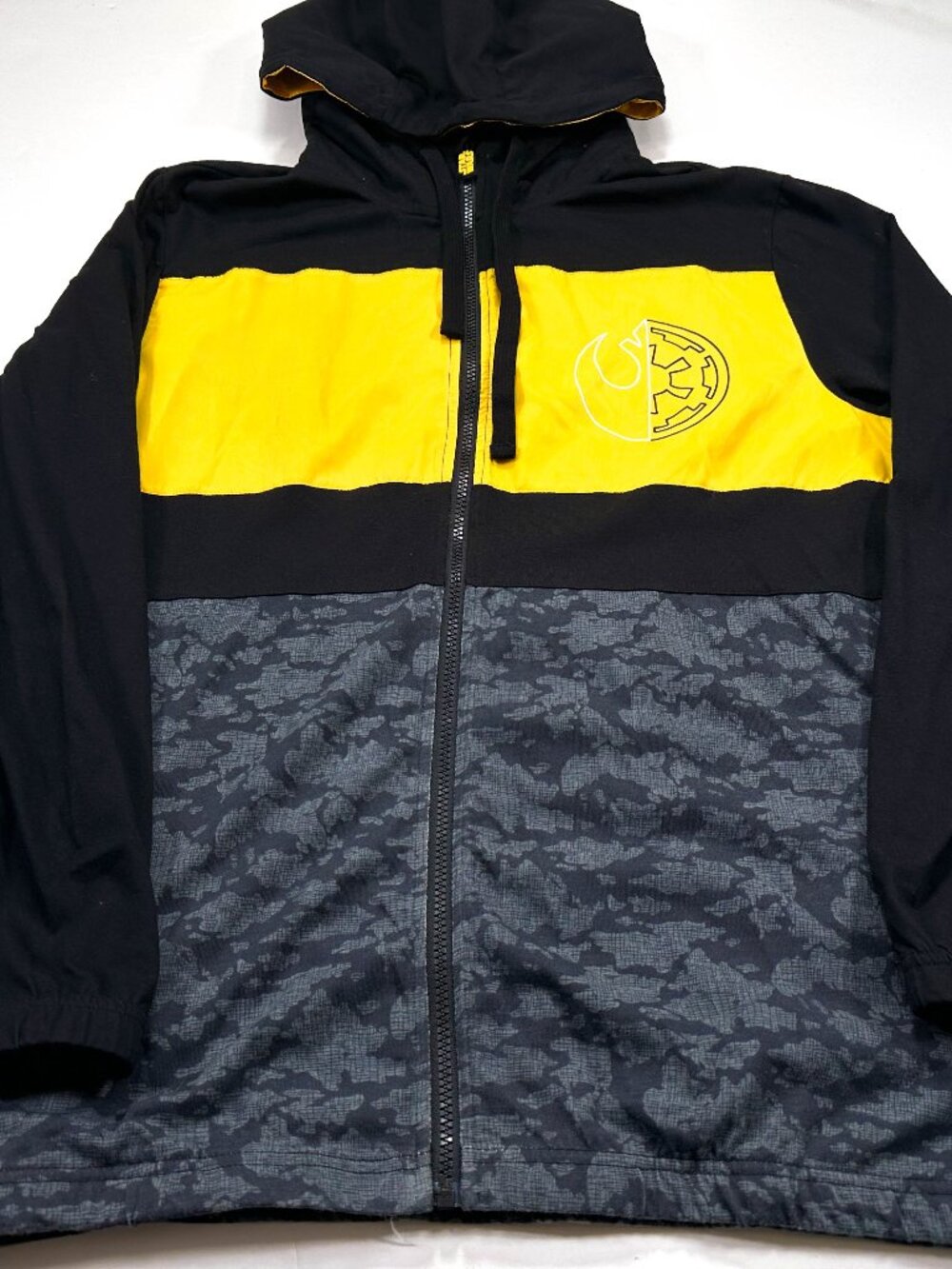 Star Wars M Full Zip Long Sleeve Hoodie Yellow Black Camo